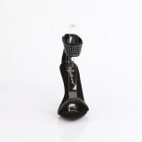 Schwarz 11,5 cm CUPID-440 fesselriemchen sandaletten mit stiletto asatz