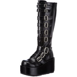 Schwarz 11 cm CONCORD-108 lolita stiefel gothic plateau stiefel