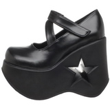 Schwarz 13 cm DYNAMITE-03 lolita schuhe gothic wedge plateauschuhe