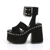 Schwarz 13 cm Demonia CAMEL-102 lolita plateau sandaletten
