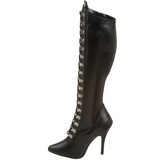 Schwarz 13 cm SEDUCE-2024 Damen Schnürstiefel High Heels