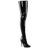 Schwarz 13 cm SEDUCE-4000 Vinyl overknee stiefel crotch hoch