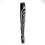 Schwarz 13 cm SEDUCE-4000SLT Vinyl overknee stiefel crotch hoch