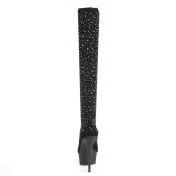 Schwarz 15 cm DELIGHT-30022 Strickstoff poledance overkneestiefel