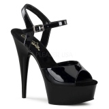 Schwarz 15 cm DELIGHT-609 pleaser high heels mit plateau