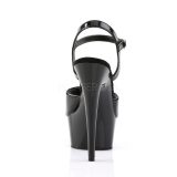 Schwarz 15 cm DELIGHT-609 pleaser high heels mit plateau