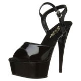 Schwarz 15 cm DELIGHT-609 pleaser high heels mit plateau