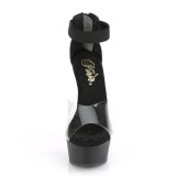 Schwarz 15 cm DELIGHT-624 pleaser high heels mit knöchelriemen