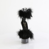 Schwarz 15 cm DELIGHT-624F exotic pole sandaletten mit federn