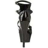 Schwarz 15 cm KISS-254 Damenschuhe mit hohem Absatz