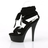 Schwarz 15 cm KISS-274 kniehohe gladiator sandalen