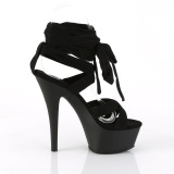 Schwarz 15 cm KISS-274 kniehohe gladiator sandalen