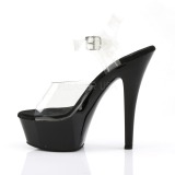 Schwarz 15 cm Pleaser KISS-208 High Heels Plateauschuhe