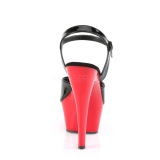 Schwarz 15 cm Pleaser KISS-209 Rot Plateau High Heels