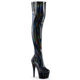 Schwarz 18 cm ADORE-3000HWR Hologramm poledance overkneestiefel