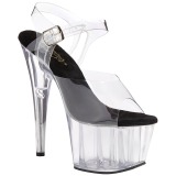 Schwarz 18 cm ADORE-708 Acryl Plateau High Heels