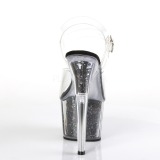 Schwarz 18 cm ADORE-708CG glitter plateau high heels
