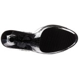 Schwarz 18 cm ADORE-708MG glitter plateau high heels