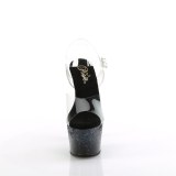 Schwarz 18 cm ADORE-708SS glitter plateau high heels sandaletten