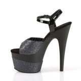 Schwarz 18 cm ADORE-709-2G glitter plateau sandaletten