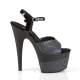 Schwarz 18 cm ADORE-709-2G glitter plateau sandaletten