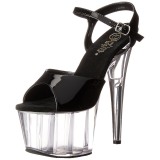 Schwarz 18 cm ADORE-709 Acryl Plateau High Heels