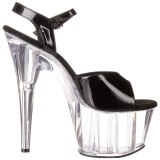 Schwarz 18 cm ADORE-709 Acryl Plateau High Heels