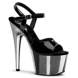 Schwarz 18 cm ADORE-709 Chrome Plateau High Heel