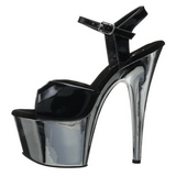 Schwarz 18 cm ADORE-709 Chrome Plateau High Heel