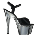 Schwarz 18 cm ADORE-709 Chrome Plateau High Heel