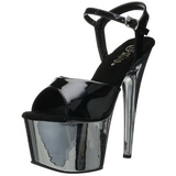 Schwarz 18 cm ADORE-709 Chrome Plateau High Heel