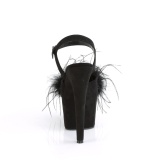 Schwarz 18 cm ADORE-709F exotic pole sandaletten mit federn