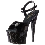 Schwarz 18 cm ADORE-709MG glitter plateau high heels