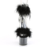 Schwarz 18 cm ADORE-724F exotic pole sandaletten mit federn