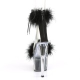 Schwarz 18 cm ADORE-724F exotic pole sandaletten mit federn