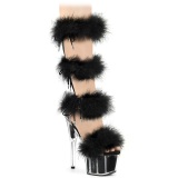 Schwarz 18 cm ADORE-728F exotic pole sandaletten mit federn