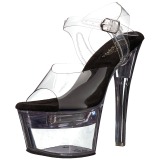 Schwarz 18 cm FLASHDANCE-708 stripper sandaletten mit LED licht