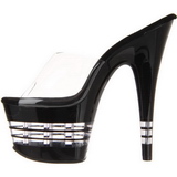 Schwarz 18 cm Pleaser ADORE-701LN Plateau Pantoletten Mules