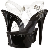 Schwarz 18 cm Pleaser ADORE-708LS Plateau High Heels