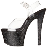 Schwarz 18 cm Pleaser SKY-308MG glitter high heels schuhe