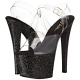 Schwarz 18 cm Pleaser SKY-308MG glitter high heels schuhe