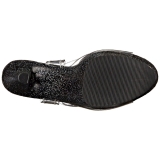 Schwarz 18 cm Pleaser SKY-308MG glitter high heels schuhe