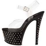 Schwarz 18 cm Pleaser STARDUST-708 Plateau High Heels