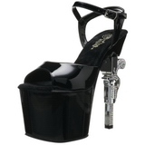 Schwarz 18 cm REVOLVER-709 Plateau Pistole High Heels