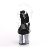 Schwarz 18 cm SKY-308GF glitter plateau sandaletten