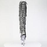 Schwarz 18 cm pole dance exotic overkneestiefel mit strass fransen