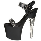 Schwarz 19 cm BONDGIRL-712 Plateau Pistole High Heels