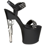 Schwarz 19 cm BONDGIRL-712 Plateau Pistole High Heels