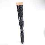 Schwarz 20 cm FLAMINGO-3000HWR Hologramm poledance overkneestiefel