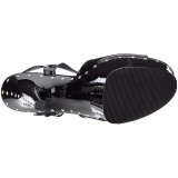Schwarz 20 cm FLAMINGO-809ABLS Sandaletten mit Strass Plateau